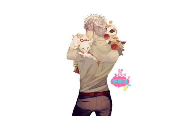 Коты, парень, котики, by hanyu hi