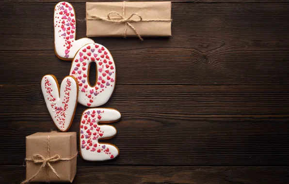 Любовь, романтика, Love, еда, печенье, подарки, сердечки, выпечка