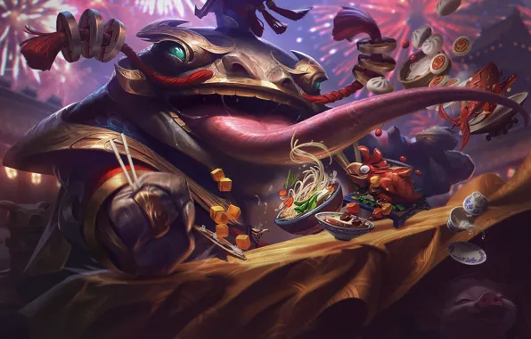 Язык, еда, жаба, League Of Legends