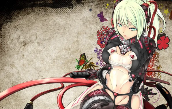 Взгляд, девушка, катана