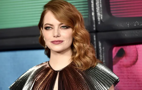 Взгляд, макияж, актриса, hair, Emma Stone, Эмма Стоун