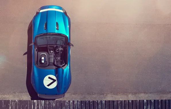 Car, Concept, Jaguar, автомобиль, blue, вид сверху, Project 7