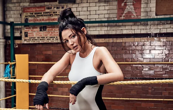 Взгляд, девушка, поза, ринг, Michelle Keegan