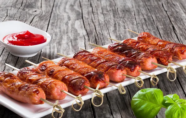 Сосиски, соус, sausage