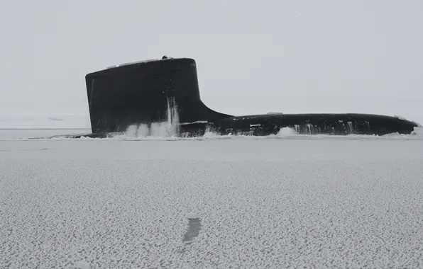 Лодка, всплытие, подводная, Северный Ледовитый океан, USS New Mexico, (SSN 779)