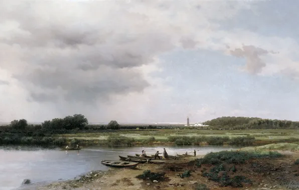 Картинка картина, Каменев, Вид на реку Казанку