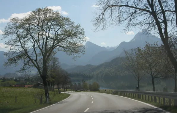 Картинка Дорога, Горы, Германия, Nature, Germany, Mountains, Road, Allgaeu