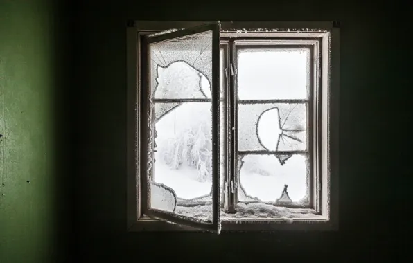 Зима, комната, окно