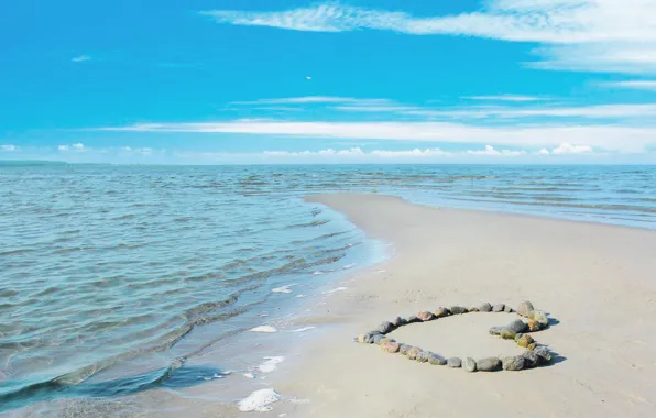 Love, beach, sea, coast, water, sun, beauty, sand