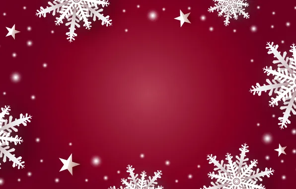 Зима, снег, снежинки, красный, фон, red, Christmas, winter