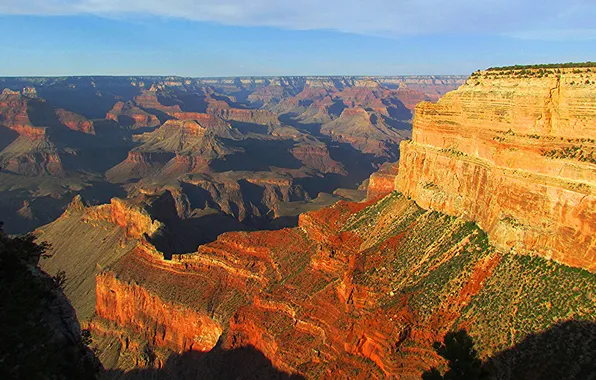Небо, закат, горы, скалы, Аризона, США, grand canyon national park
