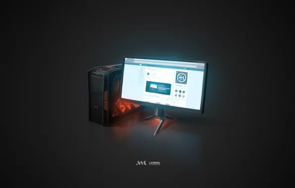 Компьютер, рисунок, монитор, game, блок питания, Асабин, Asabin Art, блок питания монитор