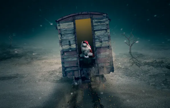 Картинка christmas, train, late, Santa is going to be late