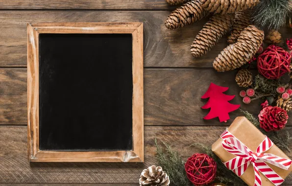 Картинка украшения, рамка, Новый Год, Рождество, подарки, Christmas, wood, New Year