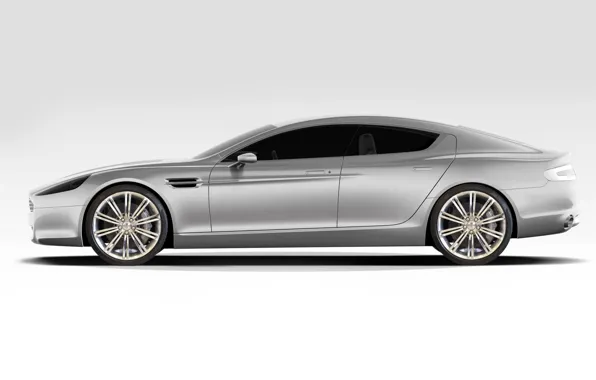 Aston Martin, Rapide, белый фон, профиль, суперседан