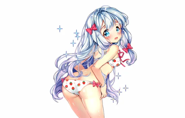 Girl, sexy, lingerie, ass, pantsu, bra, panties, long hair