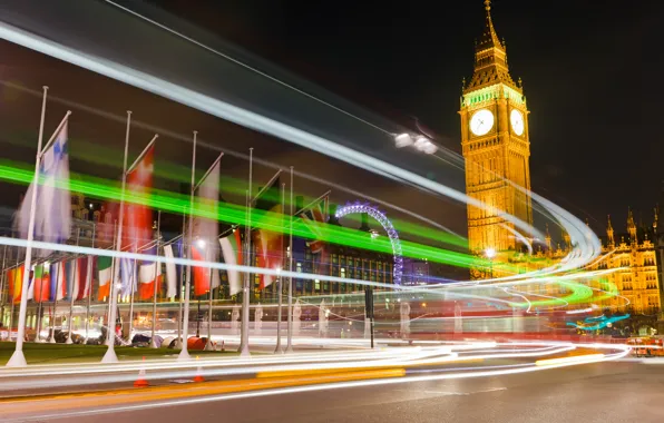 City, big ben, night