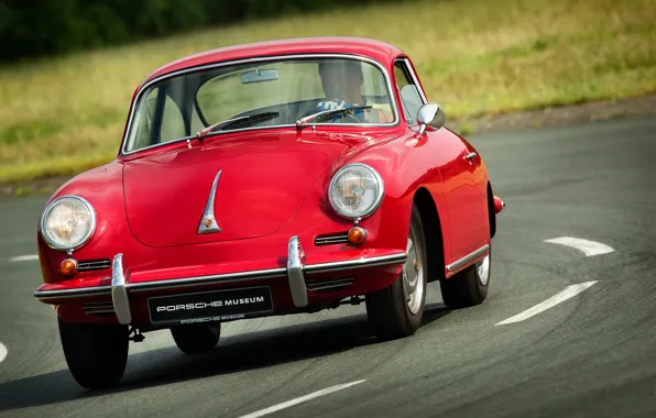 Car, Porsche, red, 1962, 356, Porsche 356B 1600 Super 90 Coupe