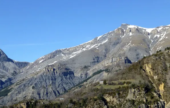 Картинка горы, Франция, домик