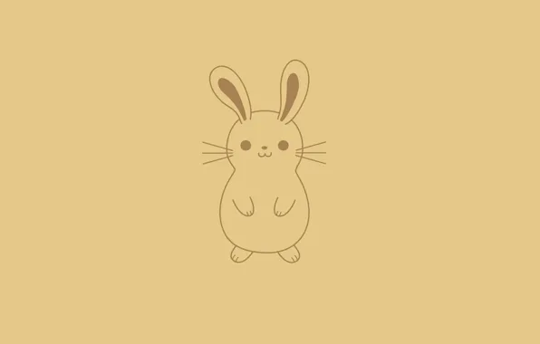 Заяц, минимализм, кролик, светлый фон, rabbit