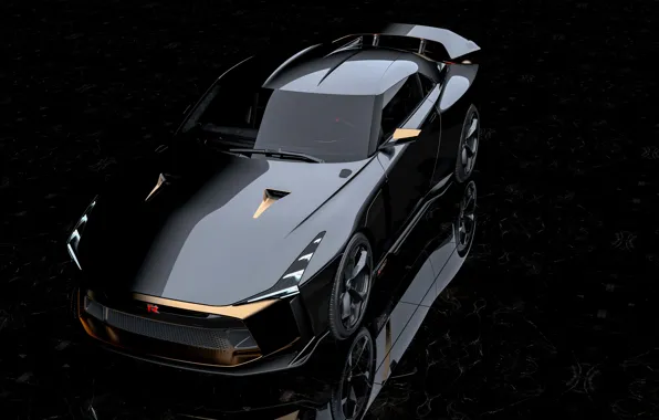 Картинка тень, Nissan, 2018, ItalDesign, GT-R50 Concept