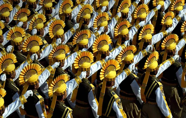 Картинка Индия, солдаты, парад, День Республики, Нью-Дели