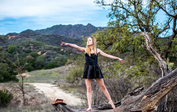 Девушка, поза, фон