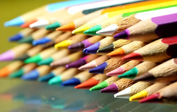 Картинка разноцветные, много, цветные карандаши