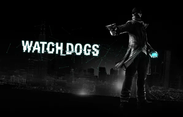 Картинка пистолет, Chicago, 2013, Ubisoft Montreal, Сторожевые псы, Aiden Pearce, watch dogs