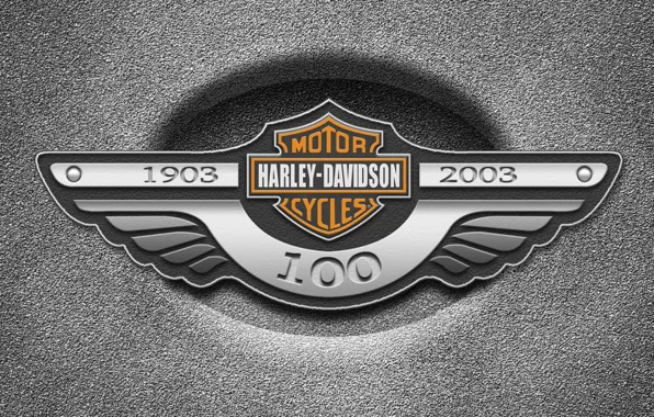 Металл, логотип, Harley Davidson