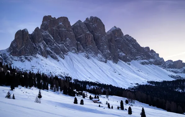 Картинка Италия, Долина, Italy, Доломитовые Альпы, Valley, Dolomites, Снежные горы, Snow Mountains