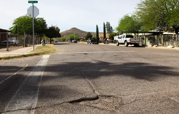 Дорога, машины, город, улица, Аризона, Arizona, Tucson Street, Safford