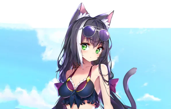 Girl, sexy, cleavage, long hair, boobs, anime, beautiful, pretty