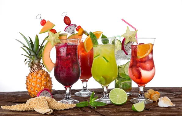 Summer, fresh, коктейли, fruit, drink, tropical, cocktails