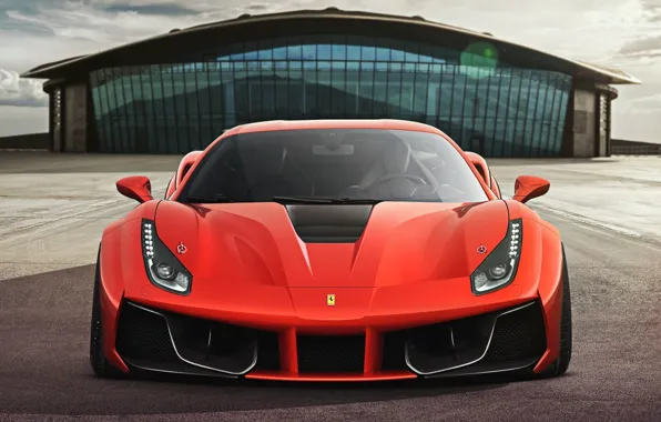 Картинка Ferrari, Red, GTB, Design, Front, Supercar, 2015, 488