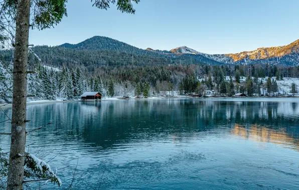 Картинка Горы, Озеро, Германия, Бавария, Walchensee