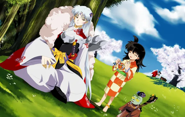 Аниме, арт, Рин, Inuyasha, Сешимару, Инуяша, Джакен