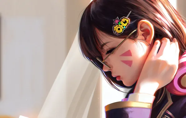 Play, girl, games, anime, video game, console, Overwatch, D.Va