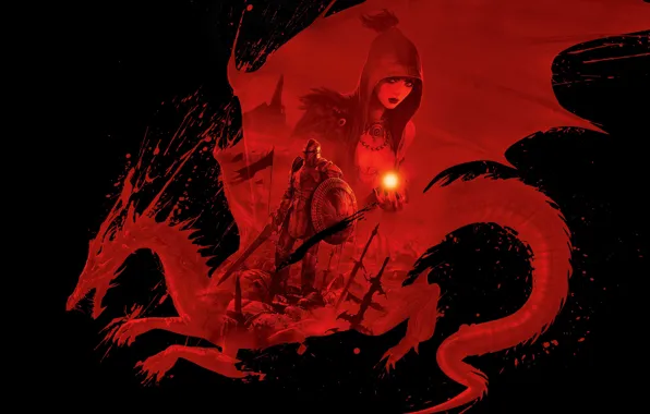 Красный, Дракон, Dragon Age Origins, Dungeons & Dragons, D & D
