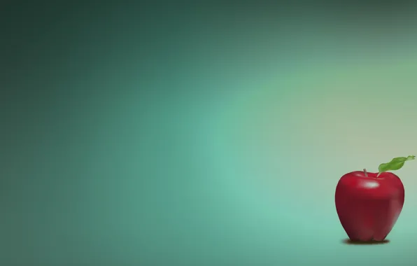Картинка красный, зеленый, яблоки, графика, нежно