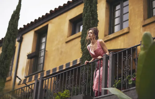 Девушка, модель, волосы, актриса, красавица, балкон, джессика альба, jessica alba