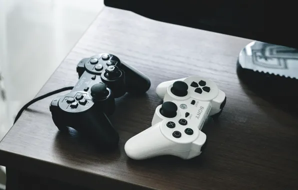 Стиль, sony, DualShock, белый. черный