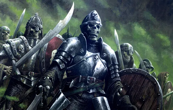 Картинка fantasy, undead, armor, art, background, army, artwork, warriors