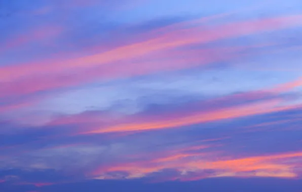 Картинка небо, облака, закат, фон, розовый, colorful, sky, sunset