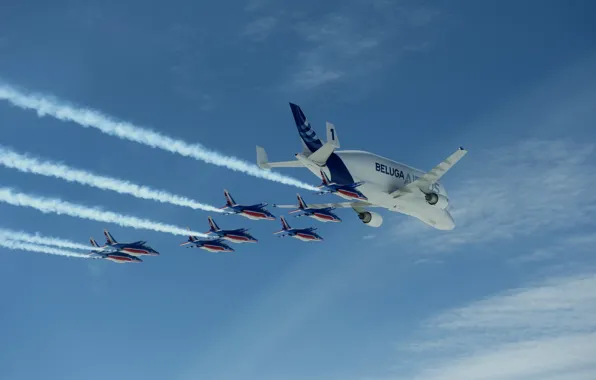 Полет, самолет, airbus, beluga