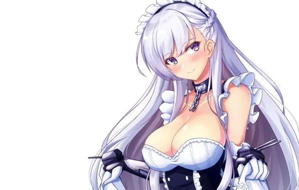 Girl, sexy, cleavage, long hair, dress, boobs, anime, beautiful