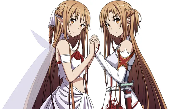Девушка, Мастера меча онлайн, Sword Art Online, Асуна, зеркально