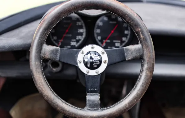 1969, Alfa Romeo, logo, Pininfarina, steering wheel, Alfa Romeo 33/2 Coupe Speciale, Tipo 33