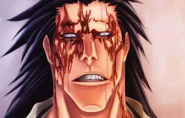 Blood, Bleach, anime, fight, face, asian, manga, Zaraki Kenpachi