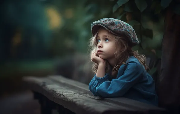 Взгляд, природа, портрет, девочка, ИИ-арт, нейросеть, искусство искусственного интеллекта